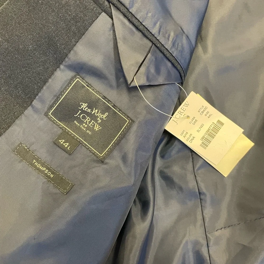 J. CREW Flex Wool THOMPSON Suit Jacket in Dark‎ Navy Size 44 L NWT $398